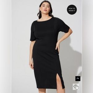 TORRID | Black Midi Studio Cupro Bodycon Dress Size 3X